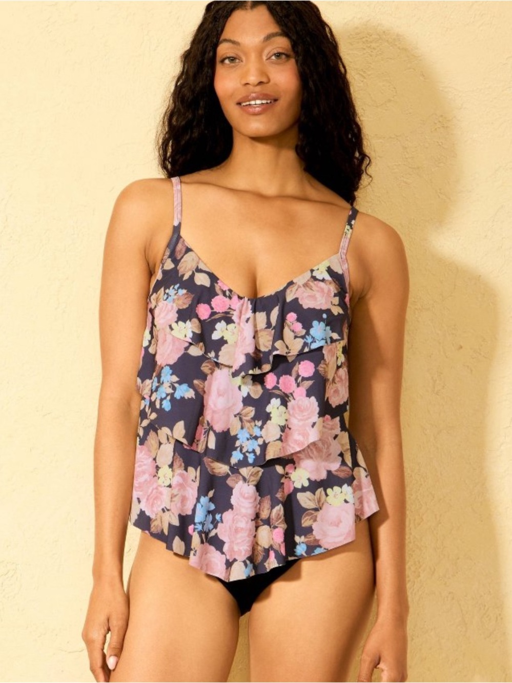 Women’s floral print tiered ruffle Tankini Shade & Shore Size X (14-16)